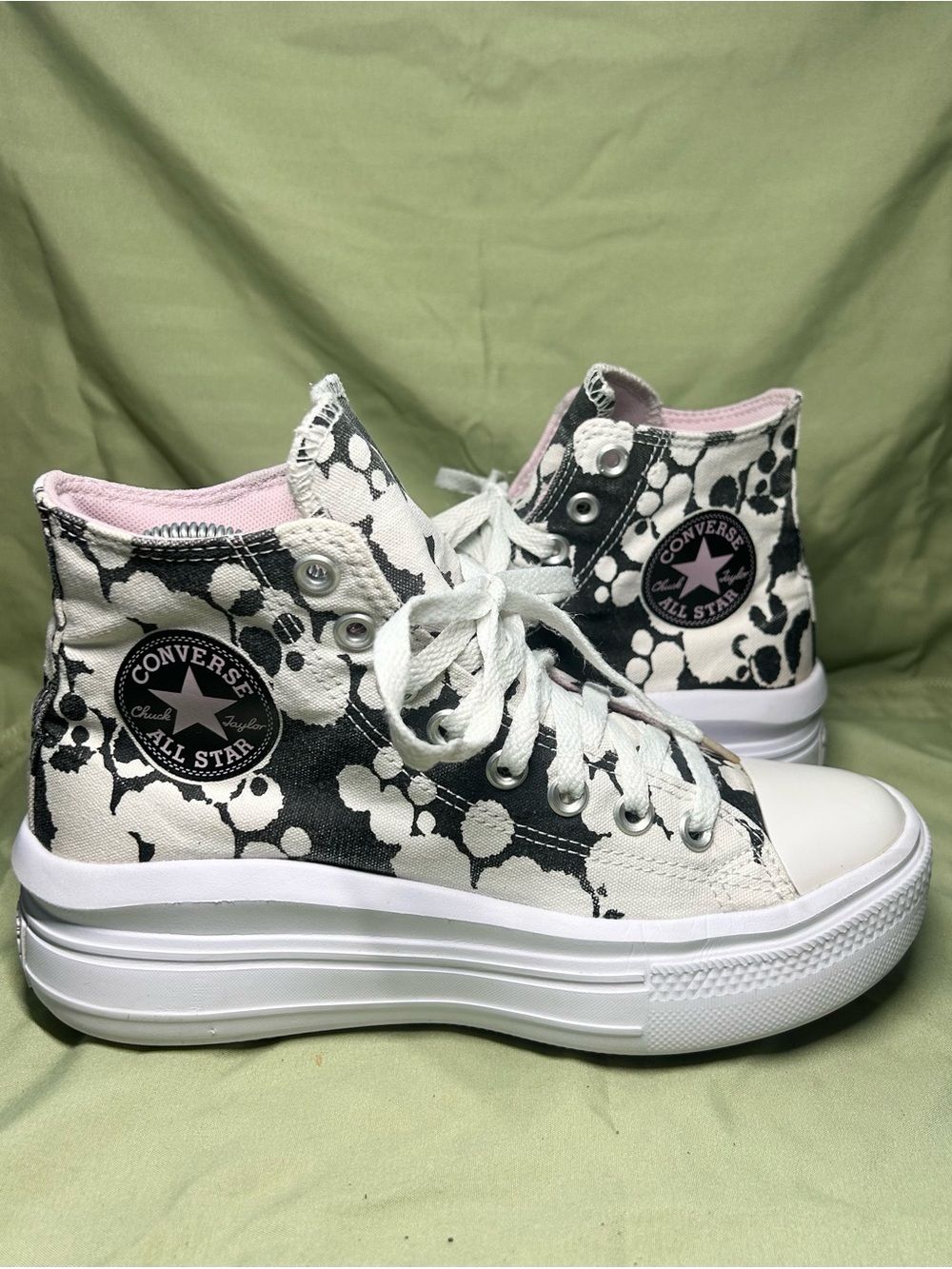 Converse Chuck Taylor All Star Move Platform High top Inked Shoes Size 8